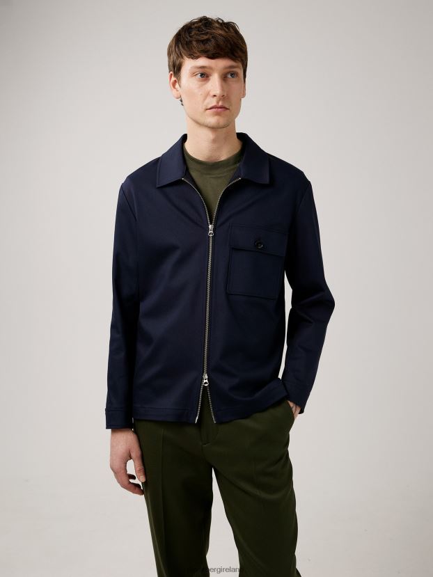 J.Lindeberg Men Jason Cotton Stretch Overshirt Navy Clothing BXV8X42565 - Click Image to Close