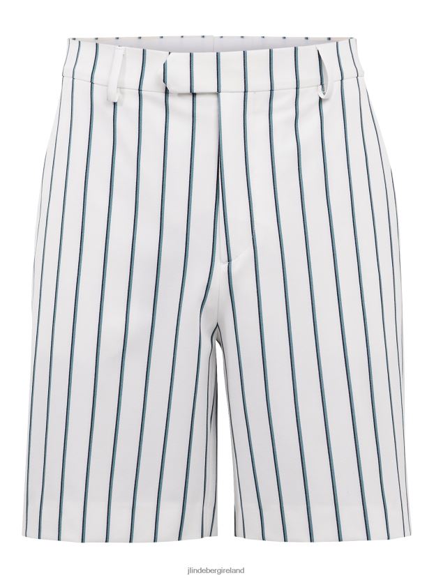 J.Lindeberg Men Randy Pinstripe Bermuda Shorts White Clothing BXV8X42559