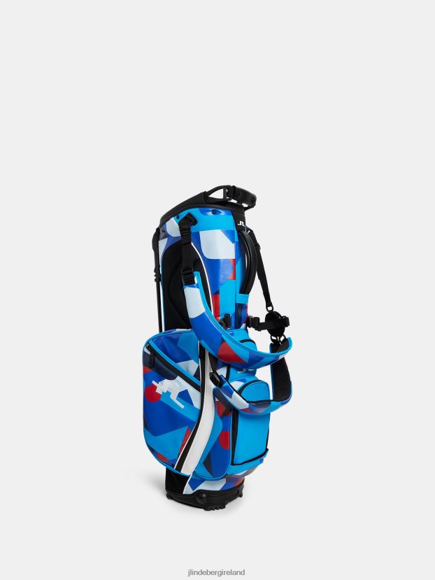 J.Lindeberg Men Player Stand Bag Print Brilliant Blue Big Bridge Accessory BXV8X4801 - Click Image to Close