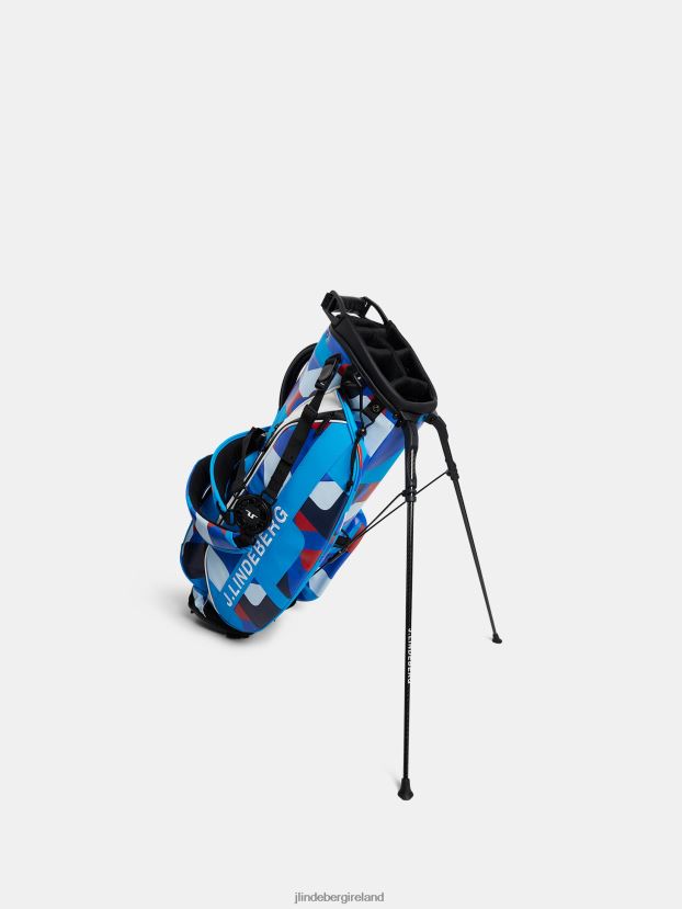 J.Lindeberg Men Player Stand Bag Print Brilliant Blue Big Bridge Accessory BXV8X4801