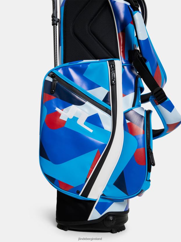 J.Lindeberg Men Player Stand Bag Print Brilliant Blue Big Bridge Accessory BXV8X4801