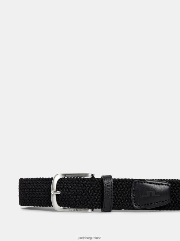 J.Lindeberg Men Bernhard Elastic Belt Black Accessory BXV8X4851