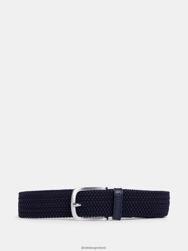 J.Lindeberg Men Bernhard Elastic Belt Navy Accessory BXV8X4853