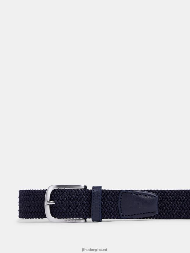 J.Lindeberg Men Bernhard Elastic Belt Navy Accessory BXV8X4853