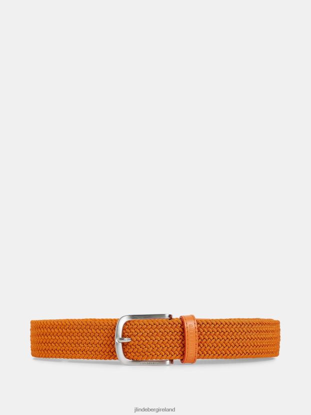 J.Lindeberg Men Bernhard Elastic Belt Russet Orange Accessory BXV8X4854 - Click Image to Close