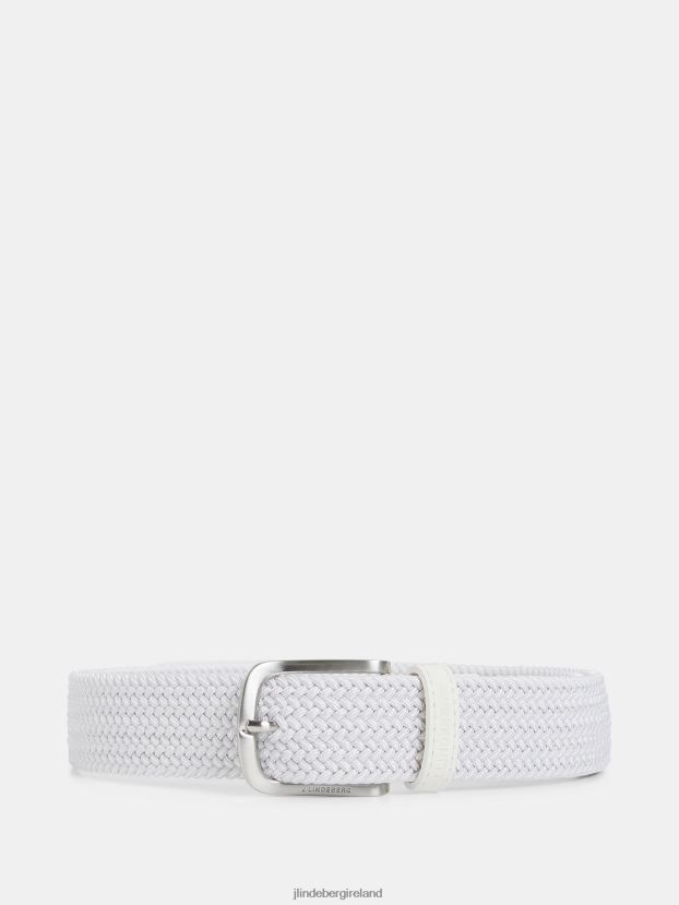 J.Lindeberg Men Bernhard Elastic Belt White Accessory BXV8X4852 - Click Image to Close