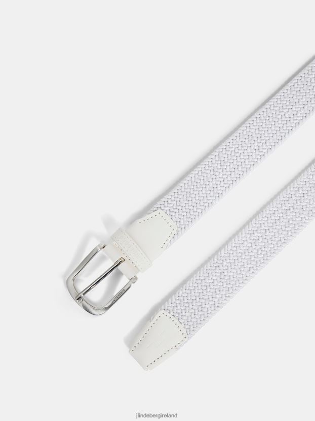 J.Lindeberg Men Bernhard Elastic Belt White Accessory BXV8X4852