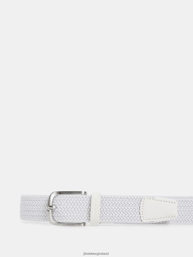 J.Lindeberg Men Bernhard Elastic Belt White Accessory BXV8X4852