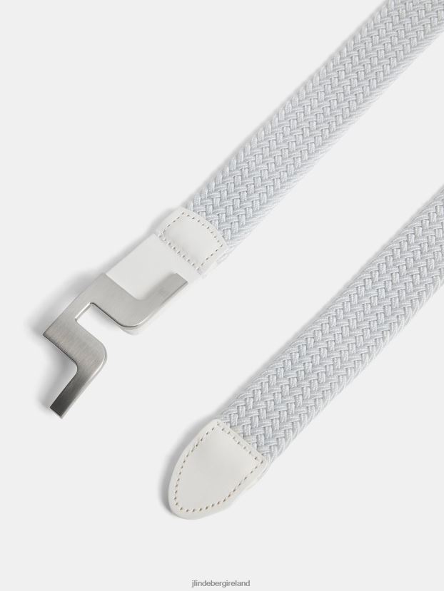 J.Lindeberg Men Berry Elastic Belt White Accessory BXV8X4764