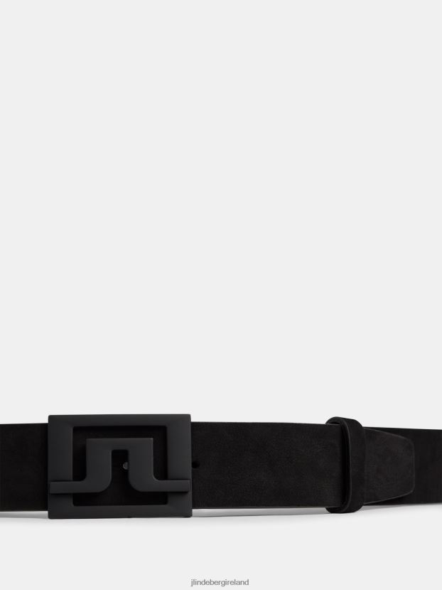 J.Lindeberg Men Slater Leather Belt Black Accessory BXV8X4841