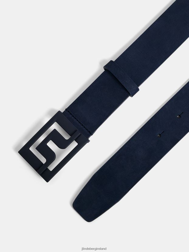 J.Lindeberg Men Slater Leather Belt Navy Accessory BXV8X4843 - Click Image to Close