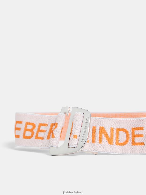 J.Lindeberg Men Zane Elasic Belt White Accessory BXV8X4759