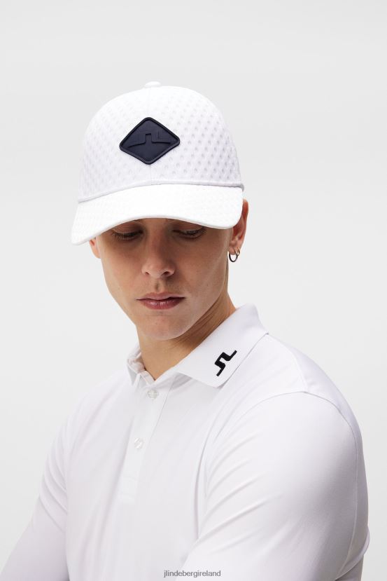 J.Lindeberg Men Bridge Strike Cap White Accessory BXV8X4834