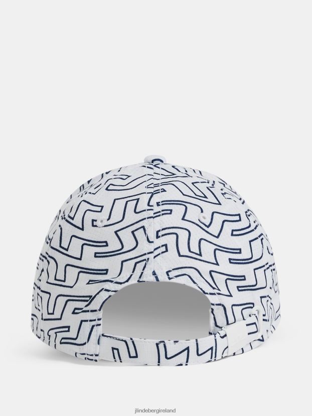 J.Lindeberg Men Collin Print Cap White Bridge Swirl Accessory BXV8X4880 - Click Image to Close