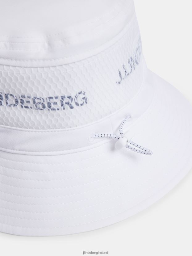 J.Lindeberg Men Denver Bucket Hat White Accessory BXV8X4875 - Click Image to Close