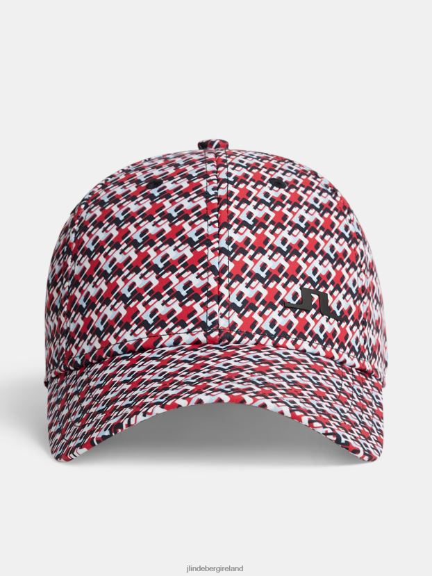 J.Lindeberg Men Jim Print Cap Micro Bridge Cherry Accessory BXV8X4751 - Click Image to Close