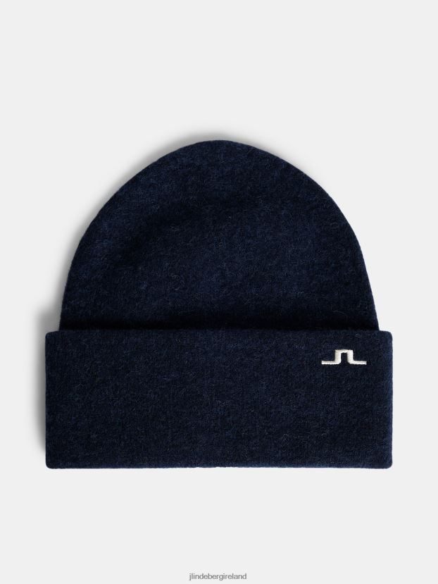 J.Lindeberg Men Kadie Alpaca Mix Beanie Navy Melange Accessory BXV8X4746 - Click Image to Close