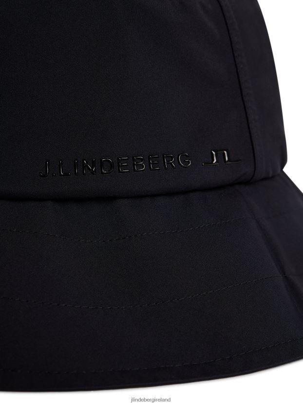 J.Lindeberg Men Sandy Rain Bucket Hat Black Accessory BXV8X4755