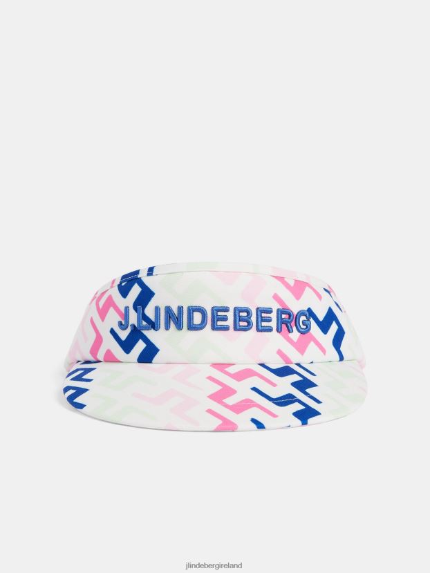 J.Lindeberg Men Viktor Print Visor Pink Painted Bridge Accessory BXV8X4797