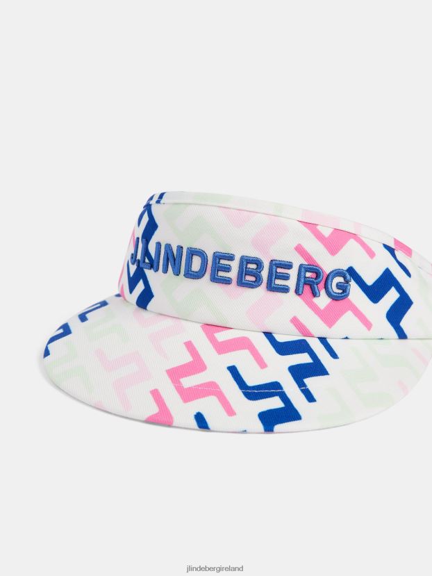 J.Lindeberg Men Viktor Print Visor Pink Painted Bridge Accessory BXV8X4797