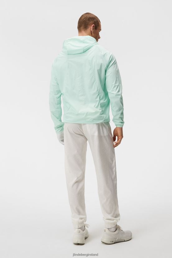 J.Lindeberg Men Arron Stretch Wind Hoodie Honeydew Clothing BXV8X4688 - Click Image to Close