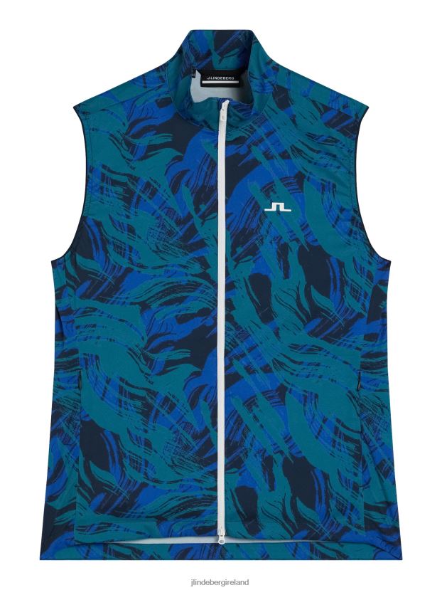 J.Lindeberg Men Ash Light Packable Print Vest Death Valley Clothing BXV8X4678