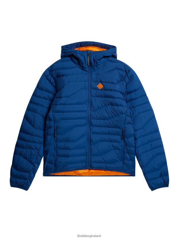 J.Lindeberg Men Cliff Light Down Hood Estate Blue Clothing BXV8X4675 - Click Image to Close