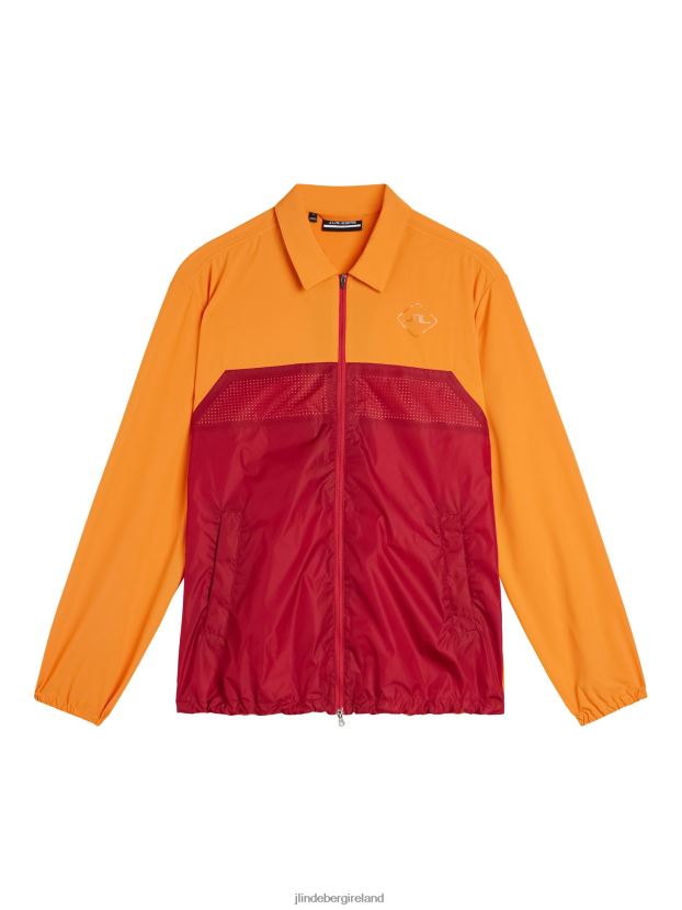 J.Lindeberg Men Diamond Coach Jacket Russet Orange Clothing BXV8X4729