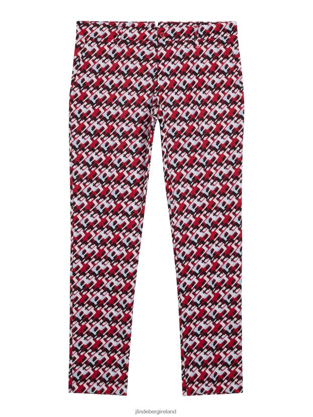 J.Lindeberg Men Ellott Print Pant Micro Bridge Cherry Clothing BXV8X4371