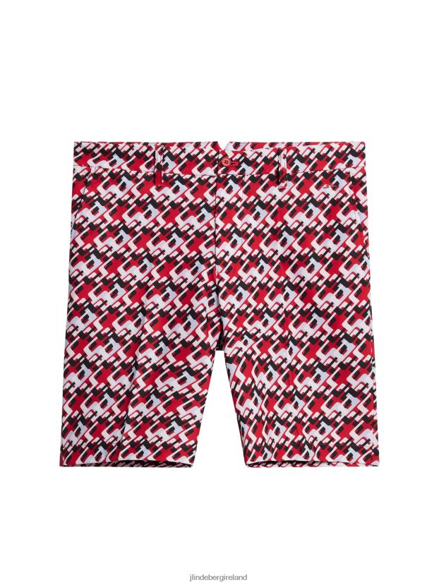 J.Lindeberg Men Eloy Print Shorts Micro Bridge Cherry Clothing BXV8X4381