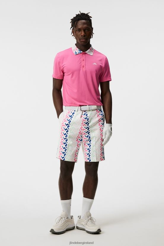 J.Lindeberg Men Eloy Print Shorts Pink Painted Bridge Clothing BXV8X4408