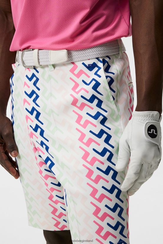 J.Lindeberg Men Eloy Print Shorts Pink Painted Bridge Clothing BXV8X4408