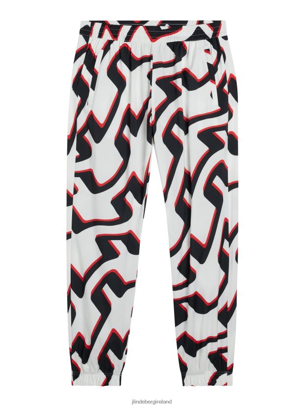 J.Lindeberg Men Petrus Print Pant Bridge Wave White Clothing BXV8X4391