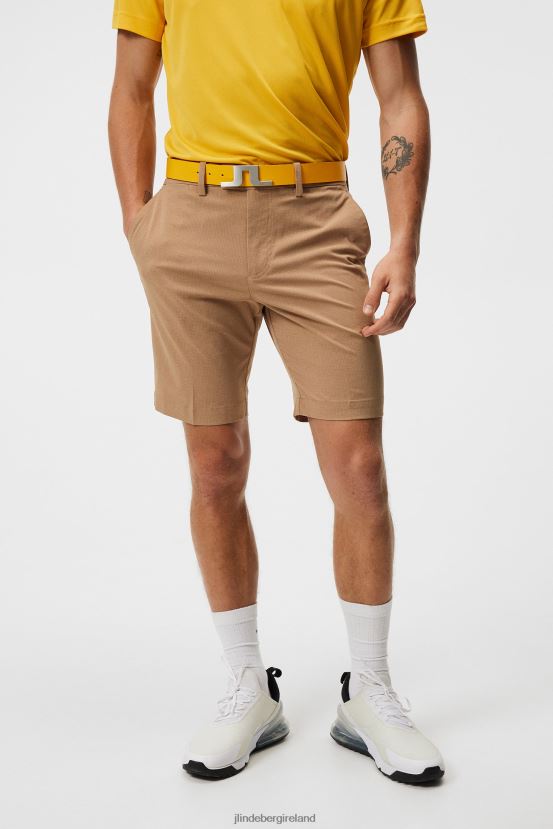 J.Lindeberg Men Vent Slim Shorts Tiger Brown Clothing BXV8X4469 - Click Image to Close