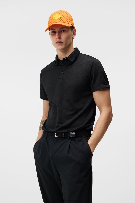 J.Lindeberg Men Alfred Polo Black Clothing BXV8X4226