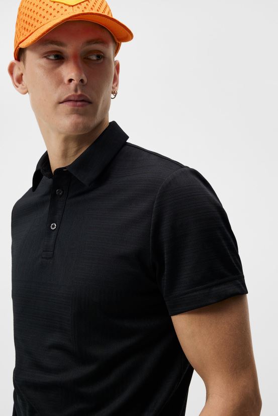 J.Lindeberg Men Alfred Polo Black Clothing BXV8X4226