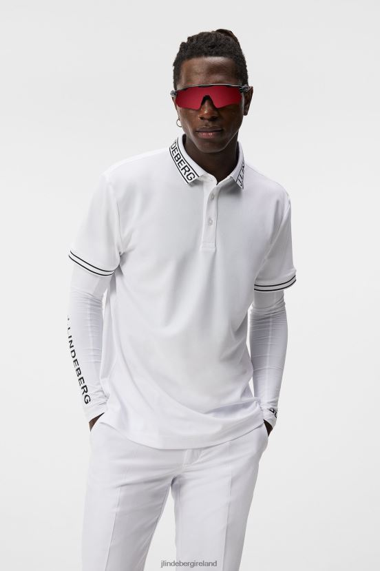 J.Lindeberg Men Austin Polo White Clothing BXV8X448 - Click Image to Close