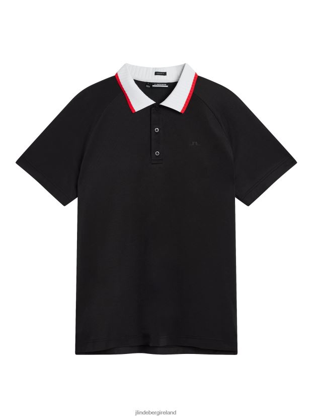 J.Lindeberg Men Banch Polo Black Clothing BXV8X438