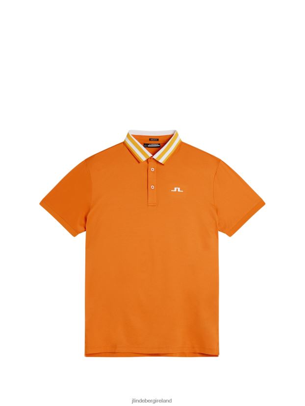 J.Lindeberg Men Ben Polo Russet Orange Clothing BXV8X4214