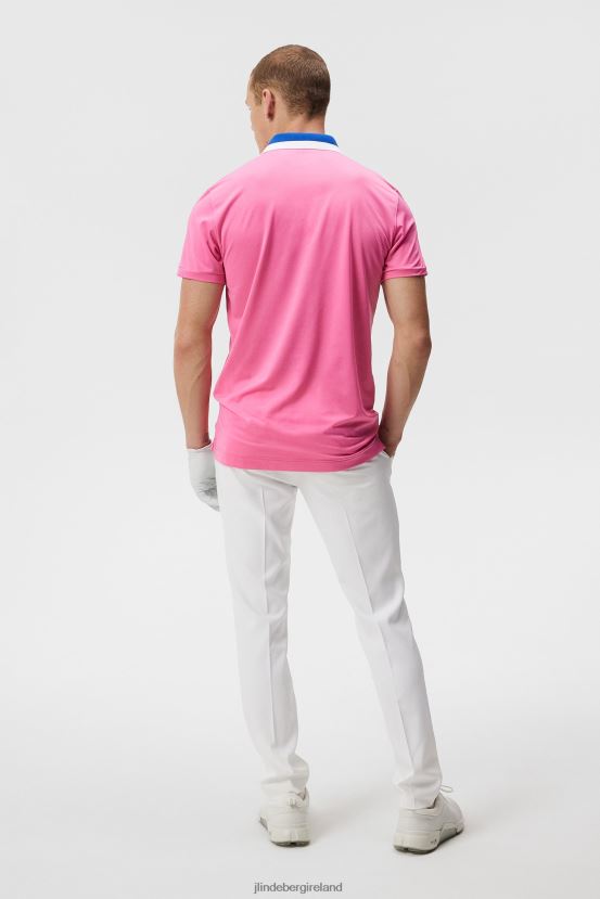 J.Lindeberg Men Benji Polo Azalea Pink Clothing BXV8X4150