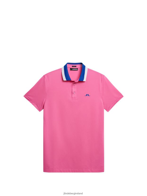 J.Lindeberg Men Benji Polo Azalea Pink Clothing BXV8X4150