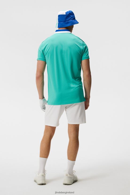 J.Lindeberg Men Benji Polo Bright Aqua Clothing BXV8X4149 - Click Image to Close