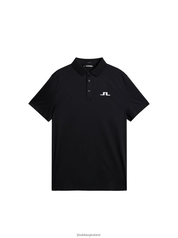 J.Lindeberg Men Bridge Polo Black Clothing BXV8X454