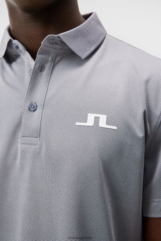 J.Lindeberg Men Bridge Polo Grey Melange Clothing BXV8X453