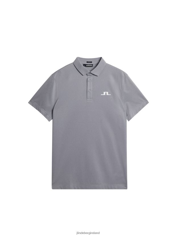 J.Lindeberg Men Bridge Polo Grey Melange Clothing BXV8X453