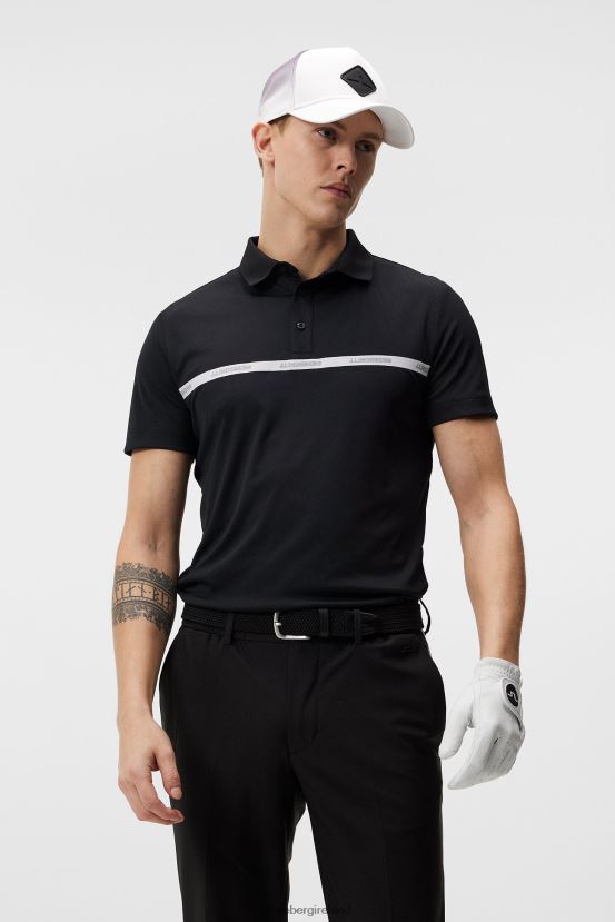 J.Lindeberg Men Chad Slim Polo Black Clothing BXV8X4209