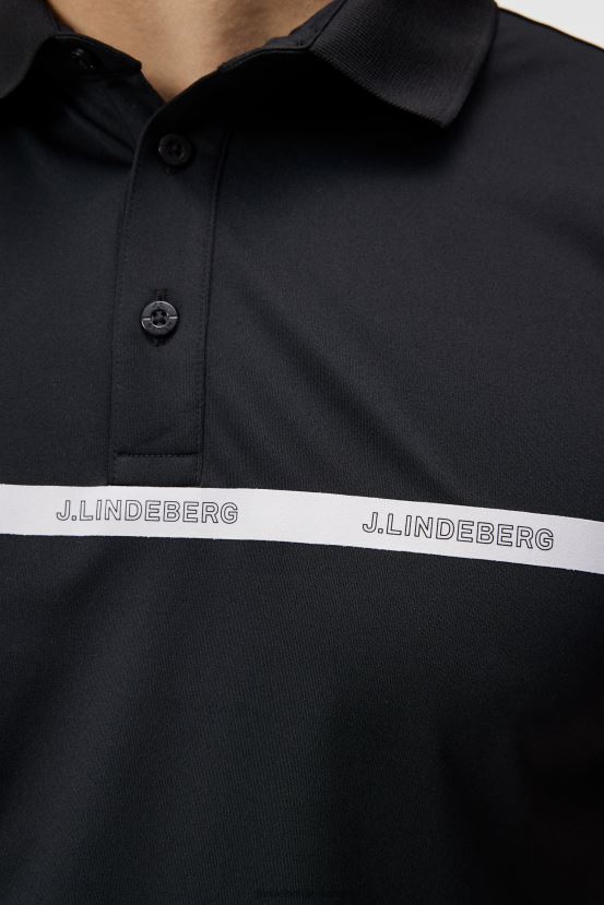 J.Lindeberg Men Chad Slim Polo Black Clothing BXV8X4209