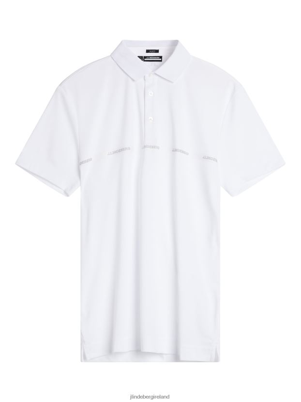 J.Lindeberg Men Chad Slim Polo White Clothing BXV8X4210