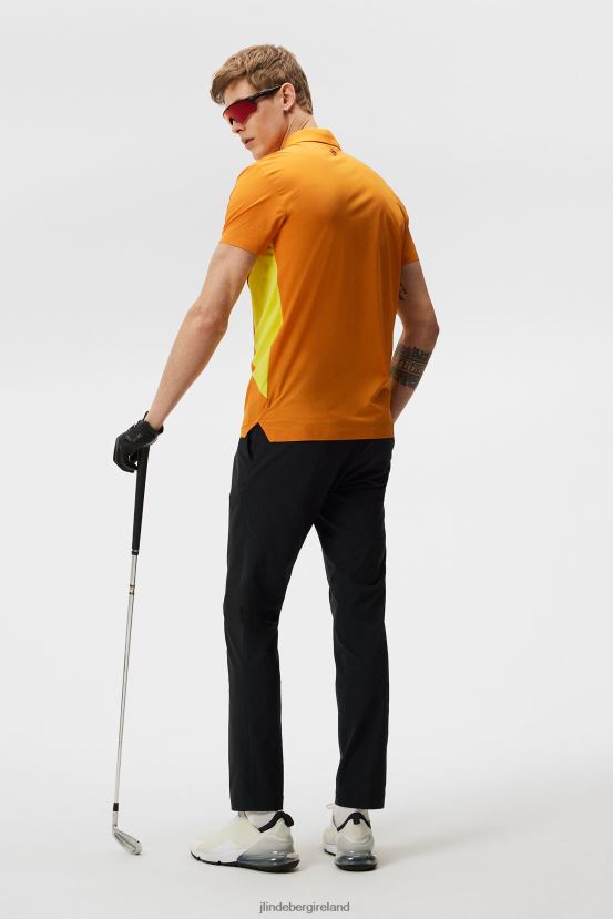 J.Lindeberg Men Chris Polo Russet Orange Clothing BXV8X4333 - Click Image to Close