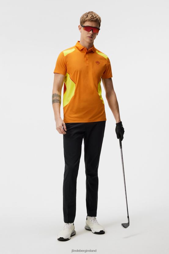 J.Lindeberg Men Chris Polo Russet Orange Clothing BXV8X4333